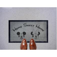 Disney Series Engraved, 40cm x 70cm, Home Sweet Home, Mickey & Minnie (Light Grey)