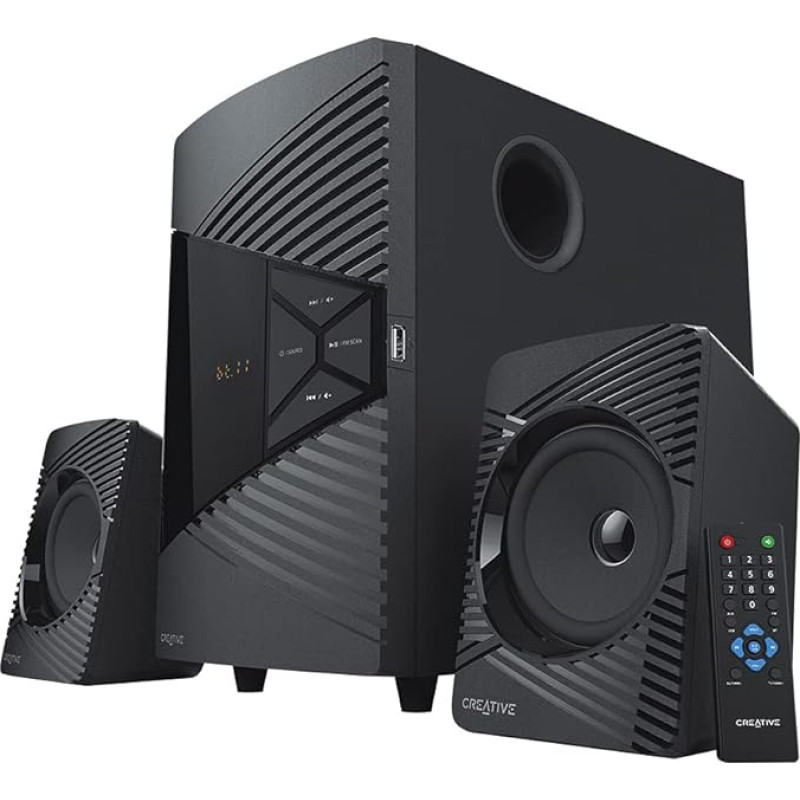Creative SBS E2500 Powerful 2.1 Bluetooth Speaker System with Subwoofer for Computer and Television, Black
