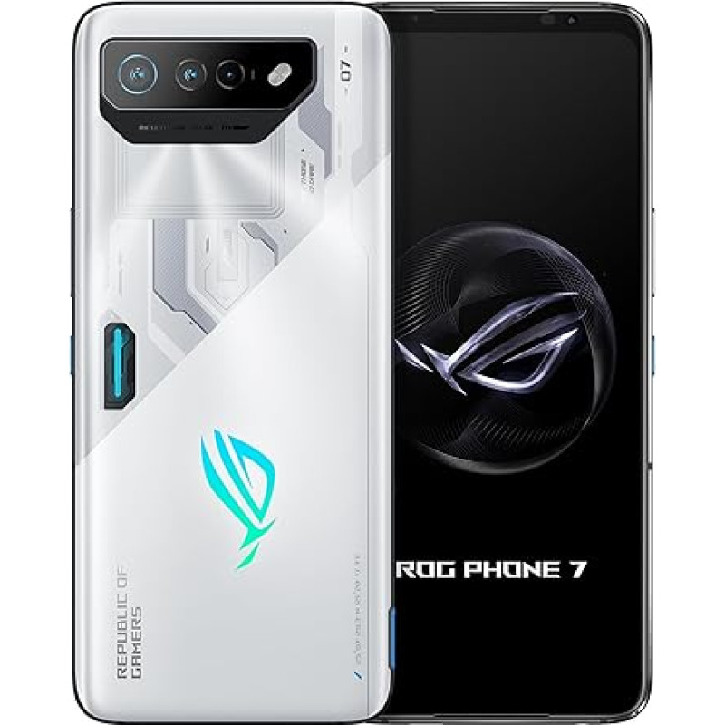 ASUS ROG Phone 7, oficialus ES, baltos spalvos, 512 GB saugykla ir 16 GB RAM, 6,78 colio, 