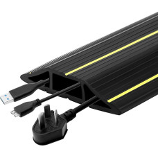 QWORK® Floor Cable Protector 3M Cable Cover 3 Channels Hides and Protects Cables, Wires