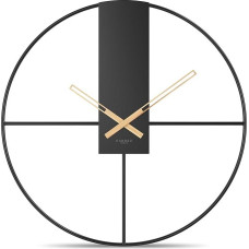 Cander Berlin Ajna XXL sieninis laikrodis Tylus 70 cm metalinis medinis laikrodis be tykojimo garsų Juodas didelis aptriušęs Gyvenamasis kambarys Biuras Prieškambaris Derlius