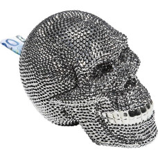 Kare Skull Crystal Money Bank, Silver