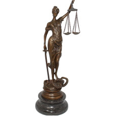 Antik 2000 Bronze Sculpture Justitia Goddess of Justice Bronze Figurine Hand Signed