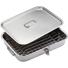 KitchenCraft BBQ/Grilltopf zum Räuchern für den Backofen und Grill, 37.5 x 27 cm
