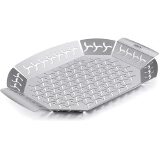 Weber Premium Grillkorb - Groß (36 x 26cm), Hitzebeständige & spülmaschinenfeste BBQ Grillschale aus Edelstahl, Ideal für Beilagen (Fleisch, Gemüse), für alle Grilltypen geeignet - Silber (6678)