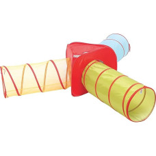 Combinable Play Tunnel | LUDI | Lightweight and Foldable Multi Tunnels - Set of 3 Tunnels - Pop-up Opening - Indoor and Outdoor Use - Carry Bag | Ages 2+