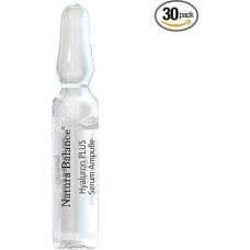 Hyaluronic Plus Pakuotė 30 serumo ampulių po 2 ml Didelė dozė prieš veido raukšles Hialurono rūgštis Mikroelementai jautriai odai Mažai priedų Vegan Pagaminta Vokietijoje