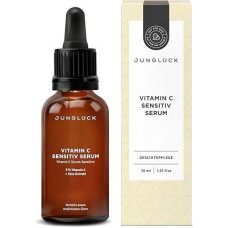 JUNGLÜCK Vitamin C Serum Face Sensitive - Vegan | Švelnus veido serumas su ekologišku alaviju suteikia natūralaus švytėjimo ir švytinčios veido odos | Suderinama veido priežiūra jautriai odai