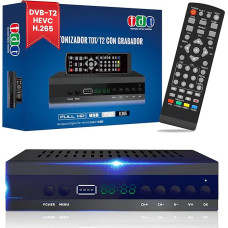 FIYAPOO DVB HD HDMI, HD TV imtuvas, TDT DVB-T2 H265 HEVC FTA, PVR, USB, HDMI, MPEG-2/4, skaitmeninis SCART TV imtuvas, Full HD 1080p antžeminės skaitmeninės televizijos imtuvas, suderinamas su 