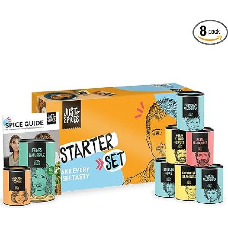 Just Spices Starter Set I 8 Gewürzmixe für vienas Geschmack I Geschenk zum Einzug I Gewürzset
