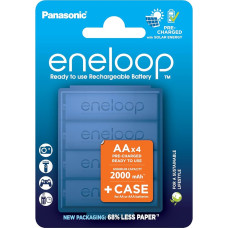 eneloop, AA/Mignon NI-MH akumuliatoriai, 4er-Pack + Blauer Box, min. 2000 mAh, paruoštas naudojimui NI-MH akumuliatorius, iki 2000 Mal, plastikinė pakuotė, standartinis, weiß