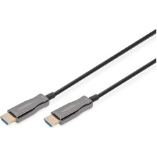 DIGITUS HDMI AOC hibridinis šviesolaidinis kabelis - HDMI 2.0b - 20 m - Ultra HD 4k/60Hz - Ethernet kanalas - HDR ARC HDCP 2.2 - suderinamas su televizoriumi, projektoriumi ir monitoriumi - paauksuoti kontaktai - juodas