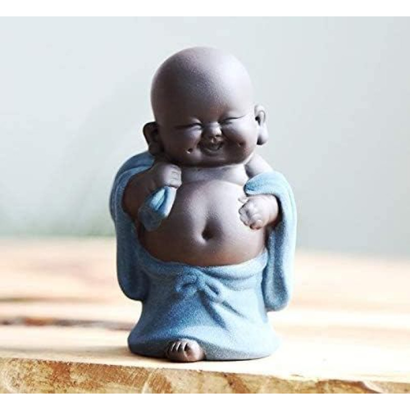 Maža saldi Budos statulėlė, vienuolio figūrėlė, kūrybinis kūdikis, rankų darbo, lėlės, ornamentas, dovana, klasikinė, kinų, subtili keramika, menas ir amatai, arbatos aksesuaras