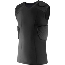 Topeter Rib Protection Vest Padded Compression Shirt with Rib Shoulder & Back Pads Rash Guard Sports Training Tank Tops
