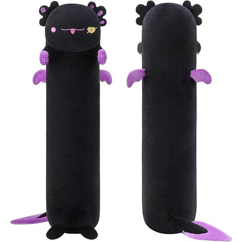 Mewaii pliušinis žaislas, Kawaii pliušinė pagalvėlė, juodas aksolotas, 110 cm pliušinis žaislas, ilgas pliušinis žaislas, pliušinis gyvūnų žaislas, pliušinė pagalvėlė dovana, pliušinė pagalvėlė
