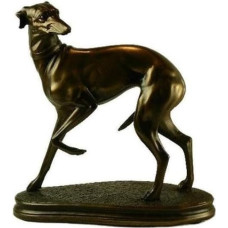 STANDING WHIPPET Bronzinė šuns skulptūra Dovana dėžutėje