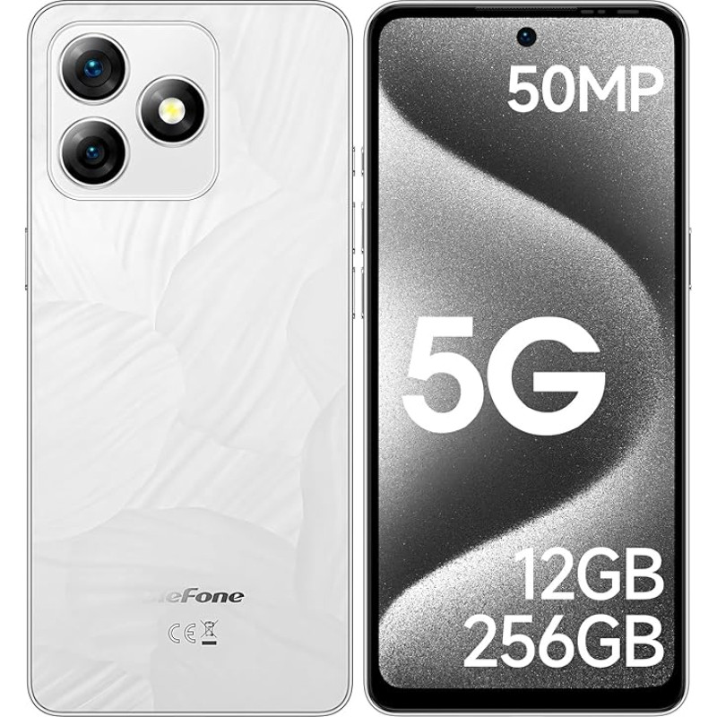 Ulefone Note 18 Ultra 5G mobilusis telefonas be sutarties, 12GB + 256GB 50MP + 32MP dviguba kamera MTK Dimensity 720 6,78 colių FHD+ 90Hz 18W 5450mAh išmanusis telefonas 