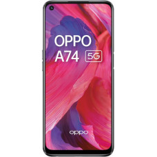 OPPO A74 5G - 6 GB RAM ir 128 GB + išplečiama atmintis, SIM kortelės neturintis išmanusis telefonas (6,5 colių ekranas, 5000 mAh baterija, 48 MP keturkampis fotoaparatas, 90 Hz atnaujinimo dažnis) - Skysta juoda