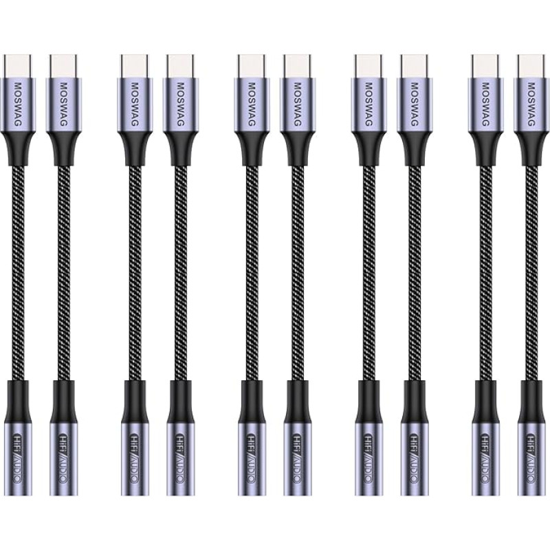 MOSWAG C tipo USB-3,5 mm ausinių lizdo adapteris, garso USB C ir Aux Dongle kabelis, skirtas 
