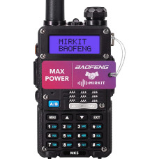 Mirkit - Baofeng MK5 MaxPower Professional Radio - Radijo stotelė su 1800 mAh akumuliatoriumi - radijo stotelė su ausinėmis, veikimo nuotolis 10 km - VHF UHF VOX radijo stotelė, 128 kanalai - PMR rankinė radijo stotelė BAOFENG