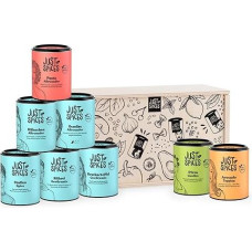 Just Spices Top 8 Gewürze-Set in Holzbox I 8 verschiedene Gewürzmischungen I Von Frühstück bis Dinner: Einfach lecker kochen I Geschenkset für jeden Geschmack