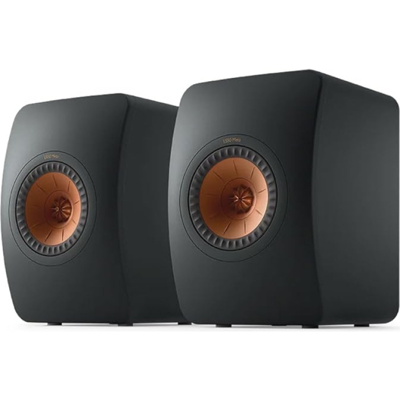 KEF LS50 Meta Shelf Speaker Carbon Black, monitoriaus garsiakalbis, HiFi, namų kinas, 40-100 W