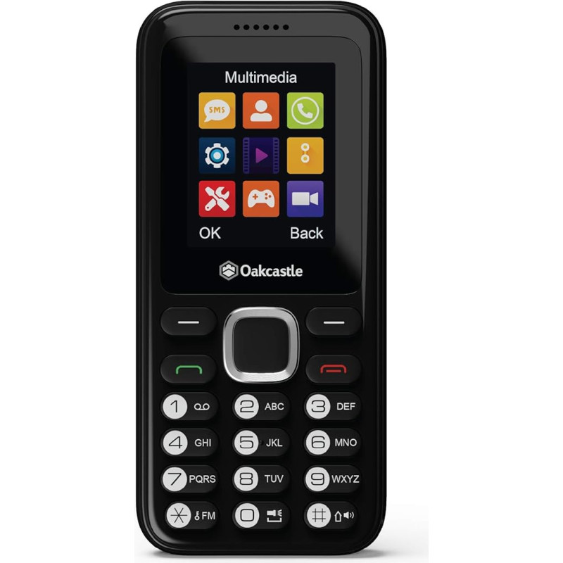 Oakcastle F100 Dual SIM mini lauko mobilusis telefonas be sutarties vaikams, senjorams / pensininkams, pigus išankstinio mokėjimo mobilusis telefonas su mygtukais, 