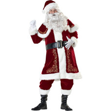 EOZY 9 dalių Kalėdų Senelio kostiumas Vyrų Kalėdų Senelio kostiumas Suaugusiųjų Santa Claus Cosplay Fancy Dress