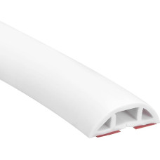 uxcell D30 1 m grindų kabelio dangtelis, PVC kabelio dangtelis apačioje, prailginimo kabelio dangtelis, apsaugantis laidus ir neleidžiantis kabeliui suklupti, skylės plotis 1 cm, baltas