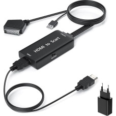 Ozvavzk HDMI ir Scart adapteris su HDMI kabeliu, HDMI ir Scart keitiklis HD 1080P vaizdo garso keitiklis, HDMI ir Scart adapteris HDTV Sky Blue Ray DVD PS3 VCR