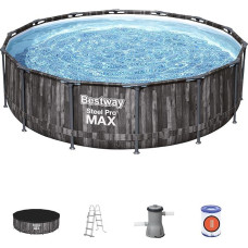 Bestway Steel Pro Max 14 x 42 inch, 4.27 x 1.07 m, Pool Set, Multi-Colour, 56088 Blue