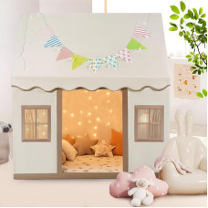 Tanniws Playhouse Tent for Children Inner Tents Children's Play House Foldable Play Tent Natural Fabric Canvas Tent for Girls and Boys