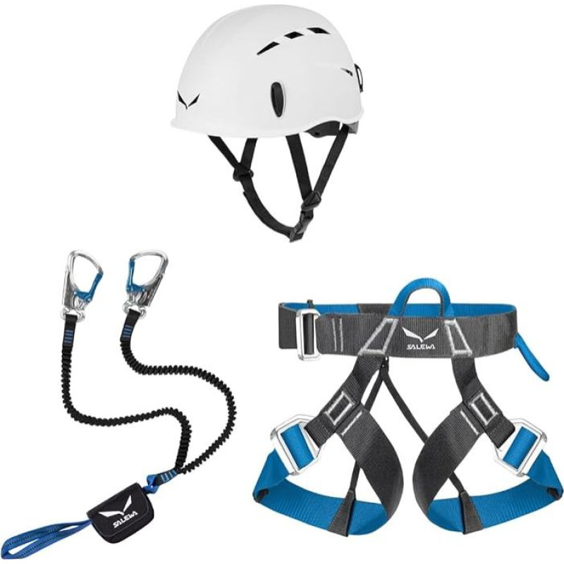 Salewa Climbing Set Premium Attac Strap Ferrata Lite Helmet Toxo by, Multicoloured