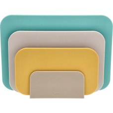 Rosti Choptima Chopping Board Set with Holder/Stand, Kitchen Board, Bread Chopping Board & Serving Board, Set of 3, Hygienic, Dishwasher Safe, Plastic, Ocean