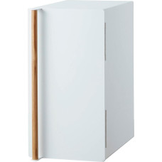 Yamazaki 5682 TOSCA Vertical Bread Bin, White, Steel/Wood, Minimalist, 22 x 36 x 41 cm