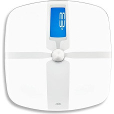 ADE FITvigo BA 1800 Body Fat Scales (Personal Scales with App, Bluetooth for Analysis of Weight, Body Fat, Body Water, Muscle Mass, BMI) White