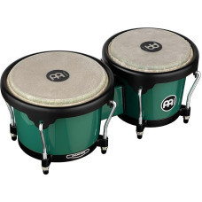 Meinl Percussion Bongos Journey Series - 2 Hand Drums with 6.5 and 7.5 Inch - Includes Tuning Key - ABS Plastic, Green (HB50FG)
