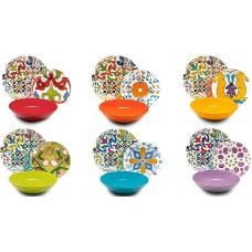 Excelsa Lisbona Tellerservice, 18-teilig, Porzellan und Keramik, mehrfarbig