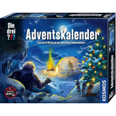 Die drei Advent Calendar 2023 by KOSMOS 632533, išspręskite 24 jaudinančias dėliones apie paslaptingą sniego monstrą, žaislų ir galvosūkių advento kalendorius vaikams