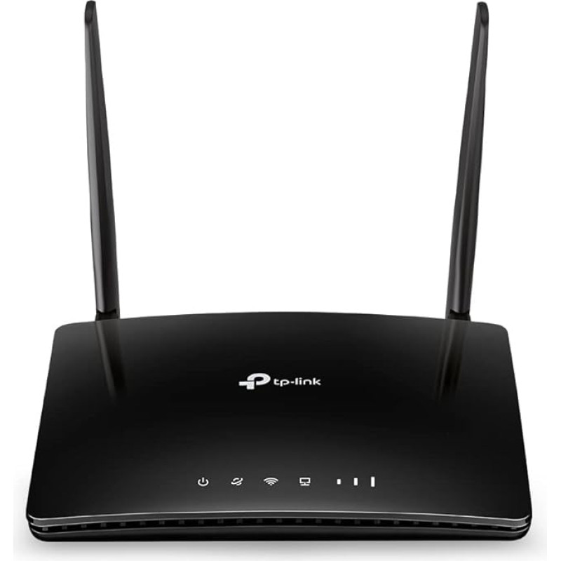 TP-Link TL-MR6400 WLAN Cat4 + N300 Mbps 4G LTE maršrutizatorius (150 Mbps atsisiuntimas, 300 Mbps 2,4 GHz), laisvai konfigūruojamas LAN / WAN prievadas), juodas, 5 versija