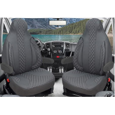 Custom Seat Covers Driver & Passenger Compatible with Motorhome Pössl Weinsberg Knaus Adria Dethleffs Carthago Bürstner Eura Mobile Pilote Laika Kabe Chausson Hobby PL409 (Grey)
