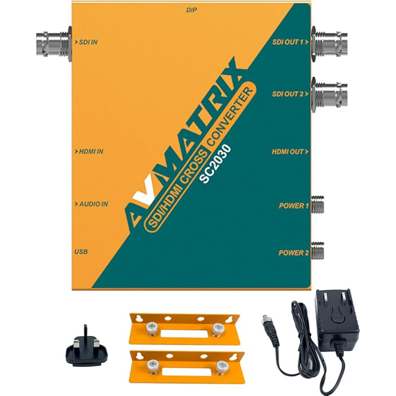 AVMATRIX SC2030 SDI/HDMI kryžminis keitiklis transliacijoms ir AV postprodukcijos programoms, vaizdo keitiklis su integruotais DIP jungikliais arba kompiuteriu per 