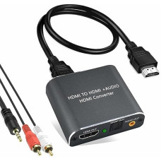 HDMI 2.0 garso ekstraktorius, Snxiwth 4K HDMI į optinį Spdif Toslink ir 3,5 mm stereofoninį garso keitiklį Palaiko 4K @ 60Hz HDCP 2.2 HDR 3D, skirtas Blu-ray DVD grotuvui PS4 Xbox One