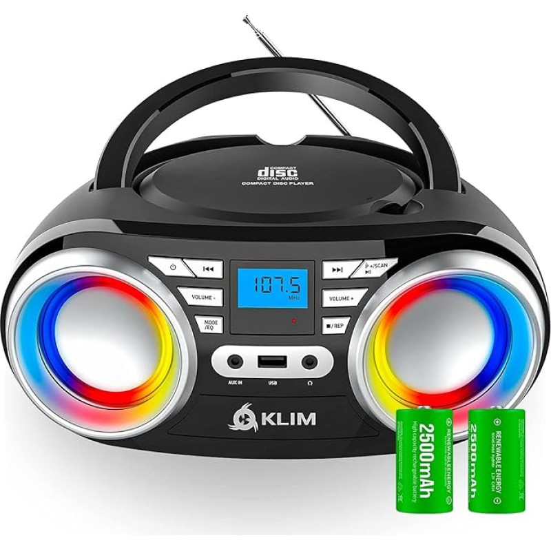 KLIM Boombox B3 Nešiojamas CD grotuvas + FM radijas, CD, MP3, 