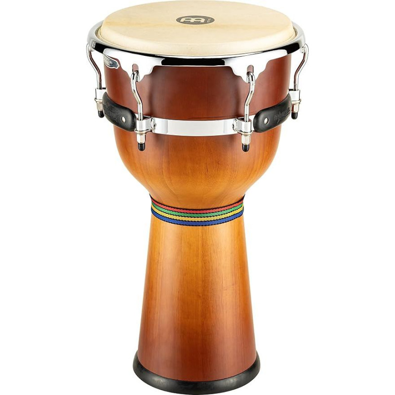 Meinl Percussion Floatune Djembe Instrument - Große Handtrommel - Mit Ziegenfell - Durchmesser 12 Zoll - Siam Eiche, Mehrfarbig / Matt (DJW3GAB-M)