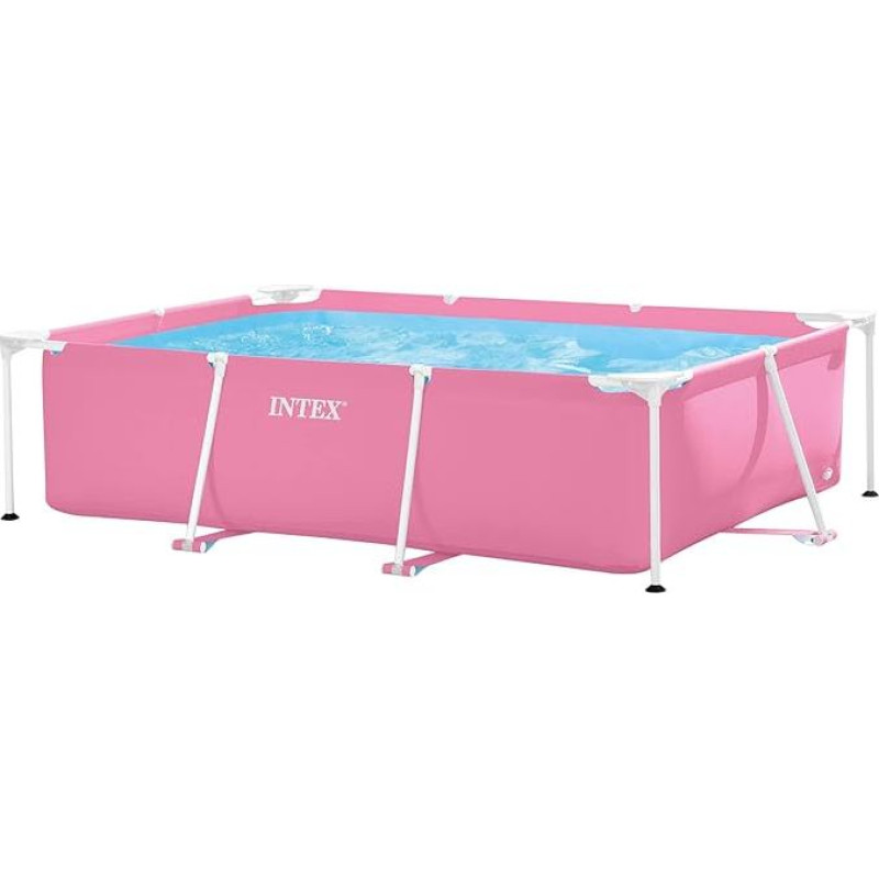 Intex 28266NP Above Ground Pool Rectangular Frame 1662 L Steel and PVC Pink 220 x 150 x 60 cm