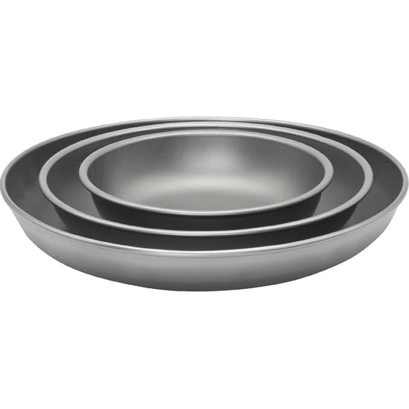 TiTo Titanium Camping Plate Ultralight Dinner Fruit Plate Round Durable Pan for Camping Outdoor Hiking Backpack Picnic BBQ (Pack of 3)
