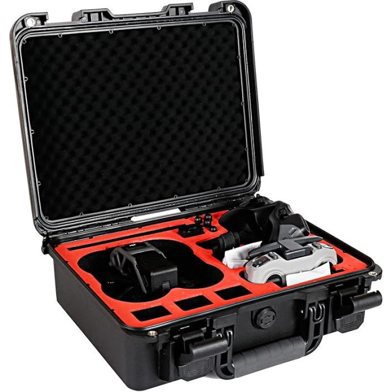 Vandeniui atsparus nešiojamas dėklas, JOYCEMALL Profesionalus kompaktiškas kompaktiškas dėklas su apsauga nuo avarijų, kietas korpusas, dėžutė su putų įdėklu, skirtas fotoaparatui, dronui, pistoletams, objektyvo priedams, juodas, 41,9 x 34,5 x 15,2 cm su 