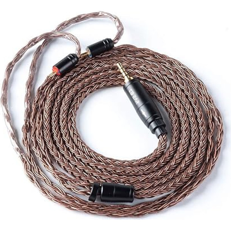 KBEAR 16 Core Oxygen Free Copper 2 Pin Balanced Replacement Headphone Cable HiFi in Monitor Earbuds Upgraded Cable Extension Cord for AS10 ZST ZS10 ZS6 ZS7 (2 Pin 2.5mm)