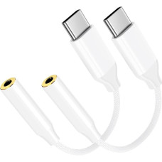 2 pakuotės USB C į 3,5 mm lizdą, C tipo į pagalbinį garso kabelį, pagalbinis USB C ausinių adapteris, skirtas 